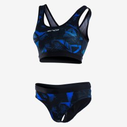 Orca - Two piece swimsuit for women Bra & Bikini - blue black print 
