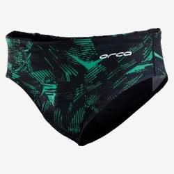 Orca - men Brief swimsuit - black green print