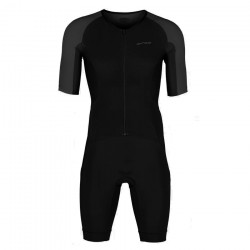 Orca - costum triathlon pentru barbati maneca scurta Athlex Aero suit SS trisuit - negru gri inchis argintiu