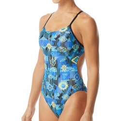 TYR - Womens 1 piece swimsuit - Azoic Cutoutfit - blue