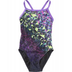 TYR - Girls 1 piece swimsuit - Orion Diamondfit - black-lime