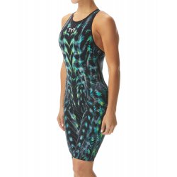 TYR - Womens technical swimsuit - Venzo Open Back - green