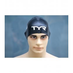 TYR silicone Swim Cap Romania - black tricolored