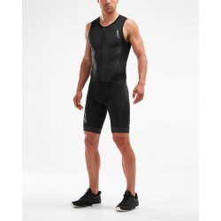 2XU - Costum triathlon barbati Compression Full Zip sleeveless Trisuit - negru
