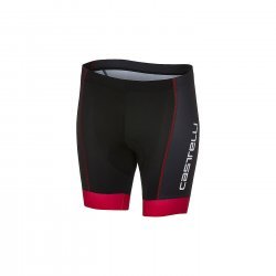 Castelli - pantaloni scurti pentru ciclism pentru copii Future Racer Kid Short - negru-rosu