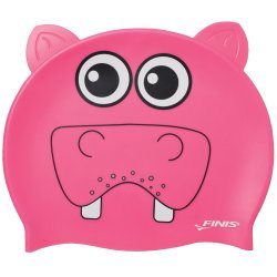 Finis Animal-Shaped Silicone Cap Kids Hippo Pink