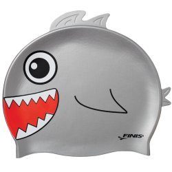 Finis Animal-Shaped Silicone Cap Kids Shark Grey