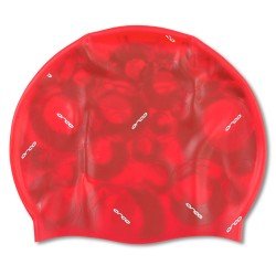 Orca Silicone Swimcap with print Red