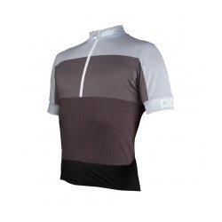 POC - tricou ciclism pentru femei Fondo Wo Half Zip - gri inchis gri deschis
