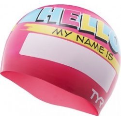TYR Swimming Cape Hello My Name Is-pink