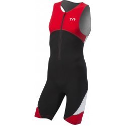 TYR Carbon Padded Front Zip Trisuit black-red