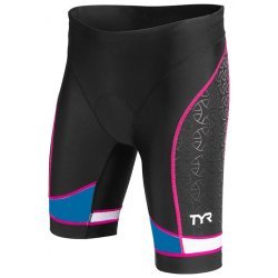 TYR Trishort Competitor Femei 8" negri-albastri-roz